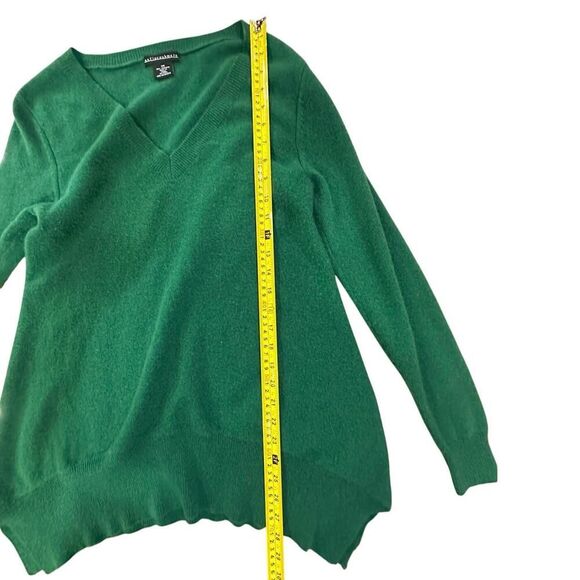 Sofia 100% Cashmere V Neck Ribbed Hem Emerald Green Pullover Sweater Women’s XS - Picture 12 of 15